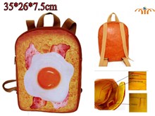 Anime Omelette Toast PU Leather Backpack Bag