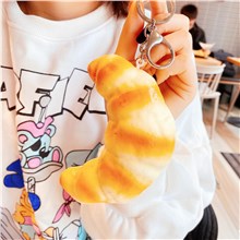 Cute Funny PVC Simulated Food Croissant French Bread Toast Keychain