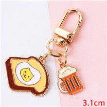 Funny Toast Cat Keychain Key Ring