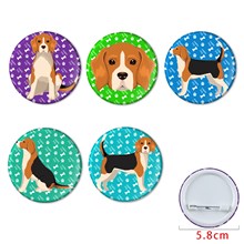 Beagle Dogs Buttons Pins Badges Set