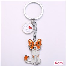 Papillon Pet Dog ID Tag Keychain Cute Portable Metal Keying Key Decor Car Keyring 