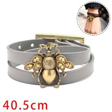 Punk Bee PU Leather Bracelet Wristband