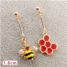 Cute Alloy Honeycomb Bee Earrings