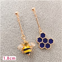 Cute Alloy Honeycomb Bee Earrings