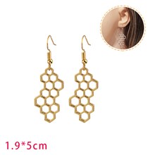 Cute Golden Alloy Honeycomb Earrings
