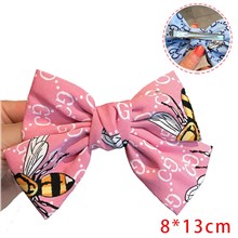Bee Pink Bow Hair Clips Women Barrettes