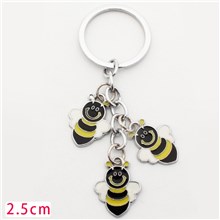 Bee Alloy Keychain Charm Pendants Keyring
