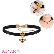 Cute Bee Black Choker Necklace