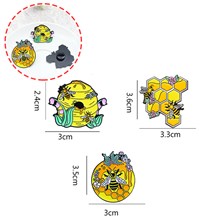 Cute Bee Honeycomb Enamel Pins Brooch Badge Set