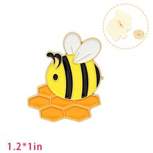 Honey Bee Enamel Brooch Pin Badge