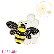 Honeycomb Enamel Brooch Pin Badge