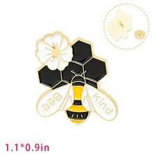 Flower Bee Enamel Brooch Pin Badge