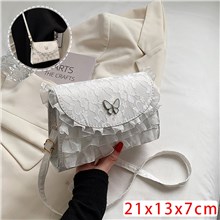Butterfly White Lace Shoulder Bag