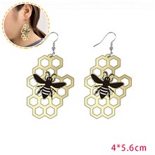 Funny Bee Acrylic Honeycomb Earrings