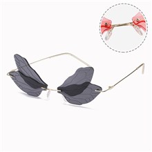 Rimless Cute Sunglasses Dragonfly Black Glasses