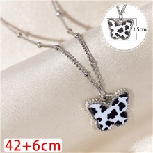 Cow Print Butterfly Alloy Necklace