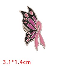 Butterfly Pink Ribbon Cartoon Enamel Brooch Pin Badge