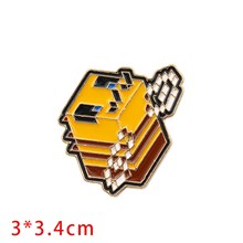Funny Animal Cute Pixel Bee Enamel Brooch Pin Badge