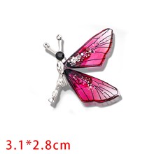 Transparent Color Butterfly Brooches for Women Insect Pin 
