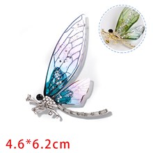 Transparent Color Dragonfly Brooches for Women Insect Pin 