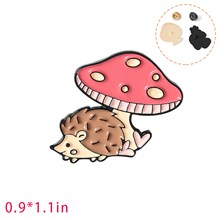 Cute Cartoon Animal Mushroom Hedgehog Enamel Pin Brooch