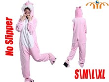 Cartoon Pink Rabbit Kigurumi Onesie Cosplay Animal Jumpsuit Costume