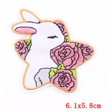 Funny Cute Flower Rabbit Embroidered Badge Patch