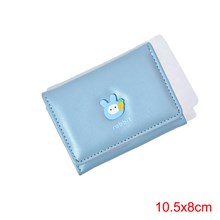 Cute Rabbit Pattern Blue PU Wallet