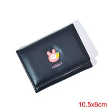 Cute Rabbit Pattern Black PU Wallet