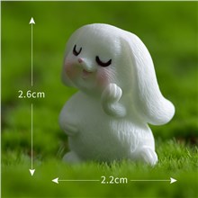 Cute Rabbit Resin Figurines Animals Decorative Statue Garden Miniature Moss Landscape Cartoon Crafts