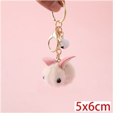 Cute Rabbit Plush Keychain Key Ring