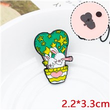 Cute Cartoon Hot Air Balloon Rabbit Enamel Pin Brooch Badge