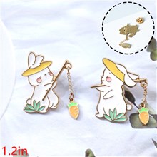 Cute Cartoon Rabbit Enamel Pin Brooch Badge Set