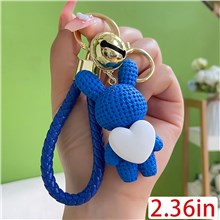Cute Resin Rabbit Keychain Keyring With Wrist Lanyard Bag Car Keys Accessorie Keychain Wristlet