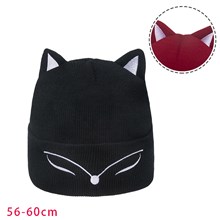 Fox Black Knit Hat