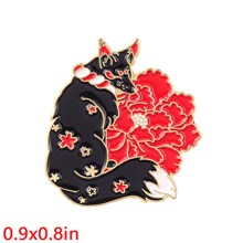 Cute Flower Fox Enamel Pin Brooch Badge
