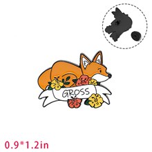 Funny Fox Enamel Brooch Pin Badge