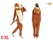 Unisex Adult Lion Kigurumi Onesie Cosplay Animal Jumpsuit Costume