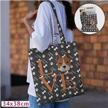 Love American Pit Bull Terrier Canvas Shoulder Bag Shopping Bag