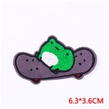 Funny Cute Skateboard Frog Embroidered Badge Patch