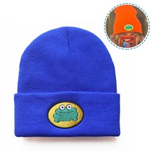 Cute Cartoon Frog Blue Knitted Beanie Hat Knit Hat Cap