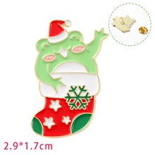 Frog Cute Christmas Enamel Brooch Pin for Jackets Backpacks Cloths Funny Animals Badge Pin for Women/Men