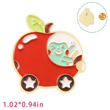 Frog Cute Fruit Apple Enamel Brooch Pin for Jackets Backpacks Cloths Funny Animals Badge Pin for Women/Men