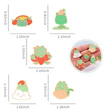 Cute Strawberry Frog Enamel Pins Brooch Badge Set