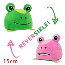 Reversible Plushie Frog Stuffed Animal Reversible Mood Plush Double-Sided Flip Show Your Mood!