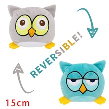Reversible Plushie Owl Stuffed Animal Reversible Mood Plush Double-Sided Flip Show Your Mood!