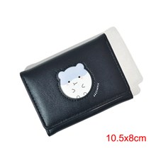 Cute Hamster Pattern Black PU Wallet