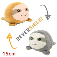 Reversible Plushie Sloth Stuffed Animal Reversible Mood Plush Double-Sided Flip Show Your Mood!