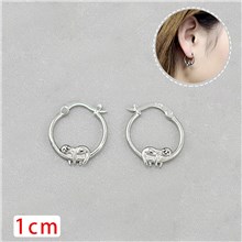 Sloth Silver Animal Hoop Earrings 