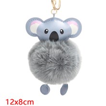Cute Koala Puff Ball Pom Pom Keychain Key Ring